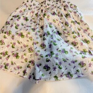 Dior White and Purple Floral Mini Skirt